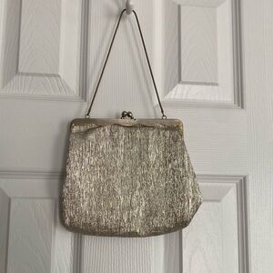 VINTAGE GHL PRINCESS STYLE SPARKLY METALLIC EVENING HANDBAG CLUTCH PURSE GERMANY